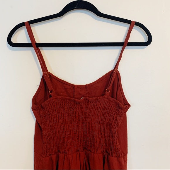 RED BUTTON DOWN BABYDOLL DRESS SIZE SMALL - Picture 4 of 7